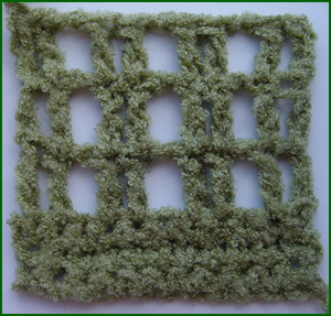 closeup of mesh crochet